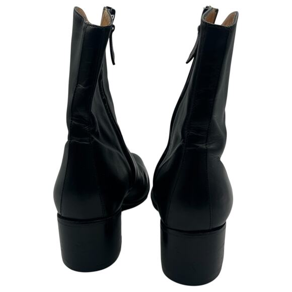 Hermes Vintage Side Zip Block Heel Leather Ankle Boots Black Size 36 / 6 - Picture 4 of 10